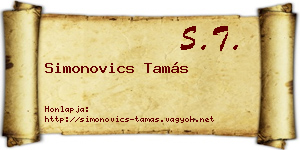 Simonovics Tamás névjegykártya